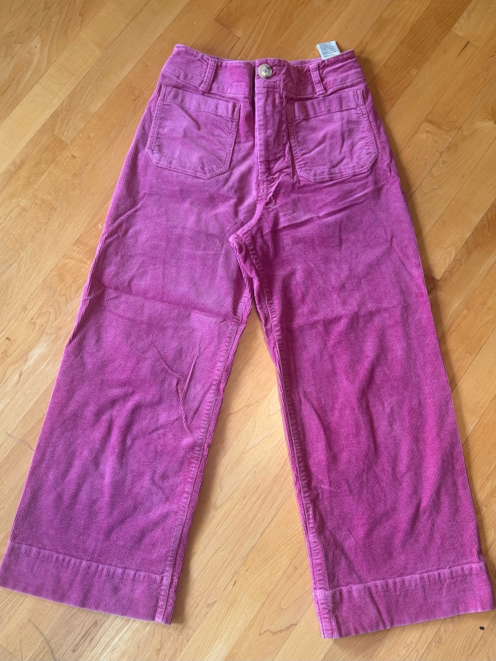 Anthropologie Girls Wide-Leg Corduroy Pants in Magenta
